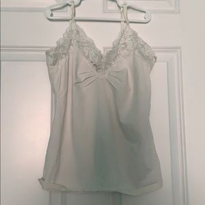White Tank with Lace Collar